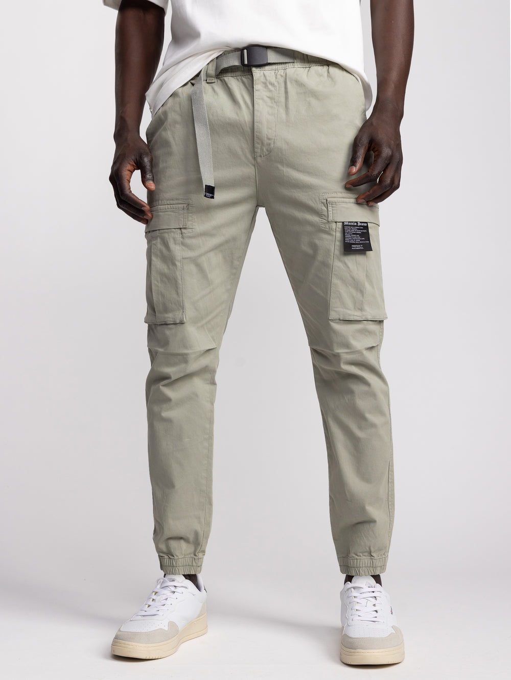 CARGO WOVEN PANTS Light Gray / 48