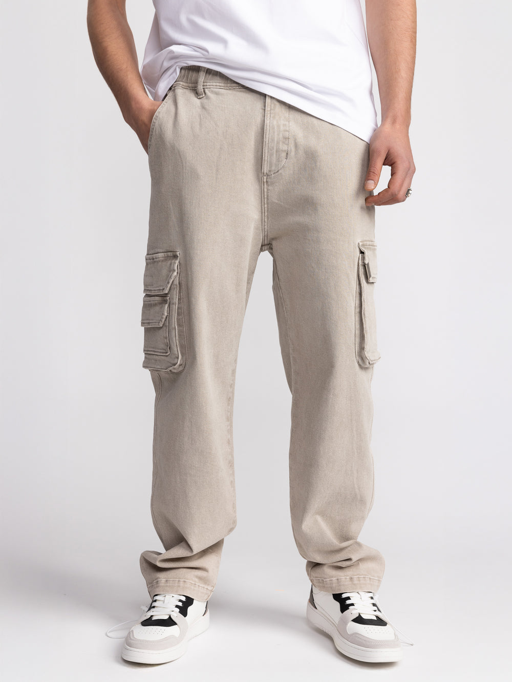 CARGO WOVEN PANTS Khaki / 46