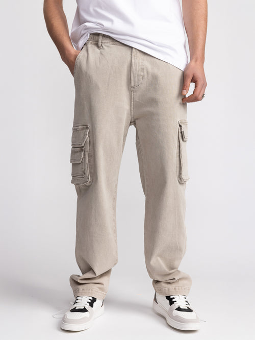 CARGO WOVEN PANTS Khaki / 46