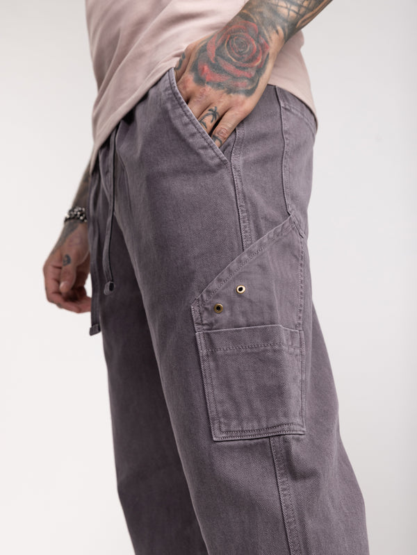 CARGO WOVEN PANTS Light Smoky Purple / 46