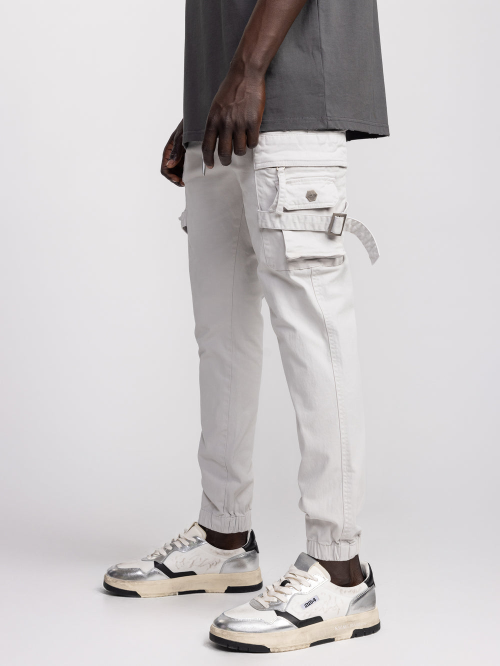 CARGO WOVEN PANTS Light Gray / 48