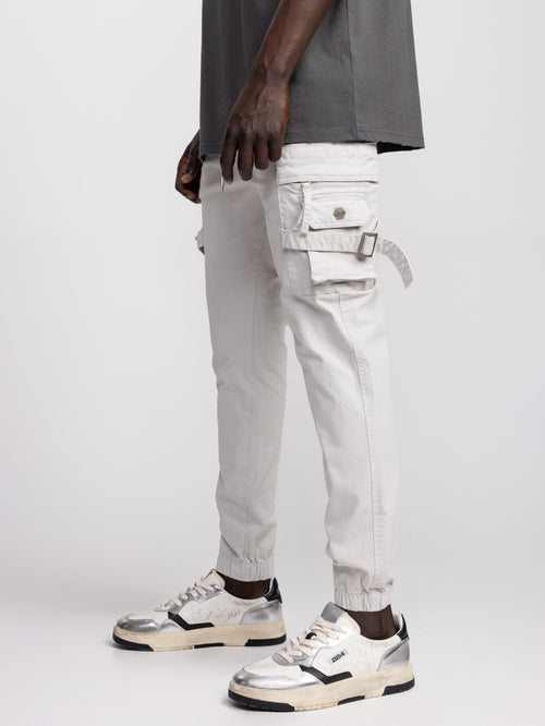 CARGO WOVEN PANTS Light Gray / 48