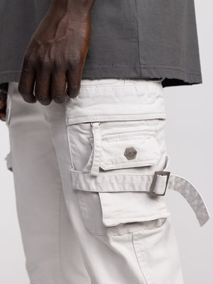 CARGO WOVEN PANTS Light Gray / 48