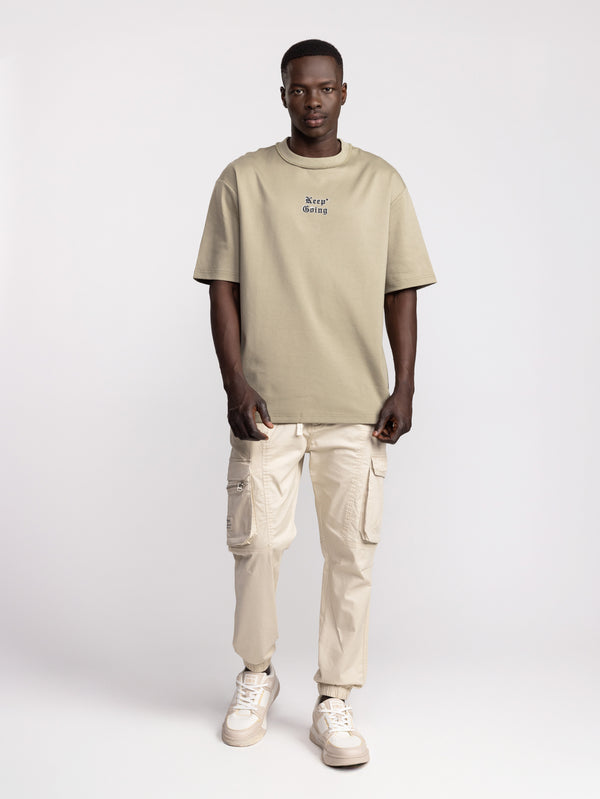 CARGO WOVEN PANTS Beige / 48