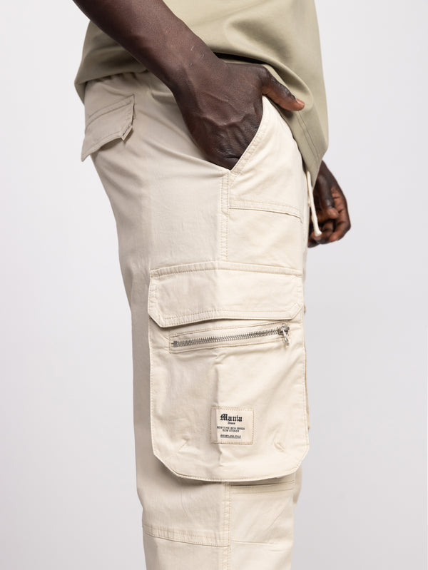 CARGO WOVEN PANTS Beige / 48