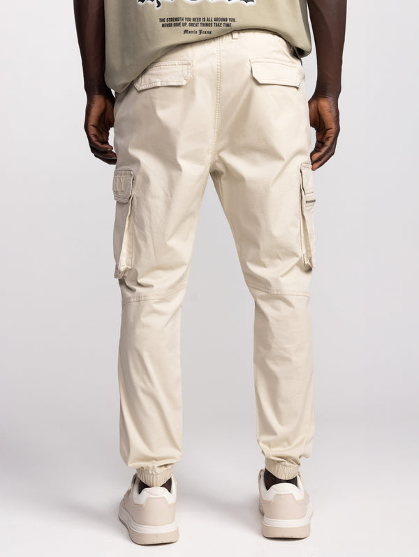 CARGO WOVEN PANTS Beige / 48