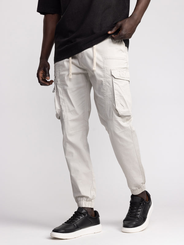 CARGO WOVEN PANTS Light Gray / 48