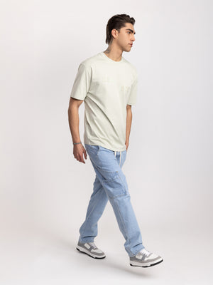 CARGO WOVEN PANTS Light Blue / 46