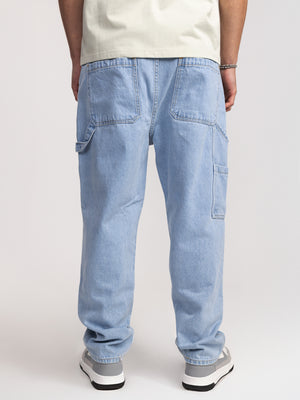 CARGO WOVEN PANTS Light Blue / 46