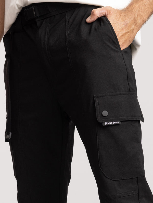 CARGO WOVEN PANTS Black / 48