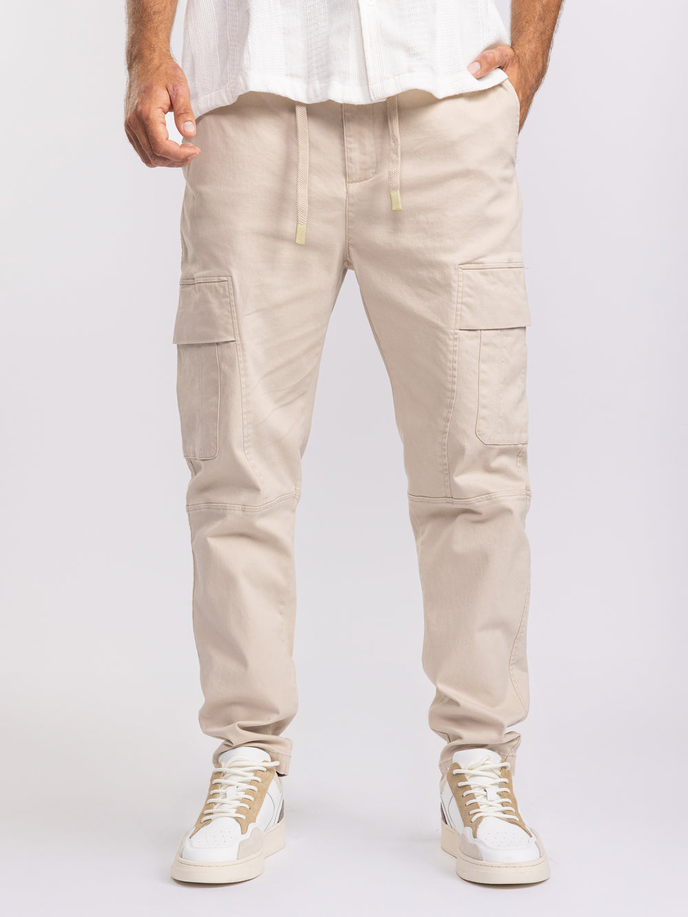 CARGO WOVEN PANTS Stone / 48