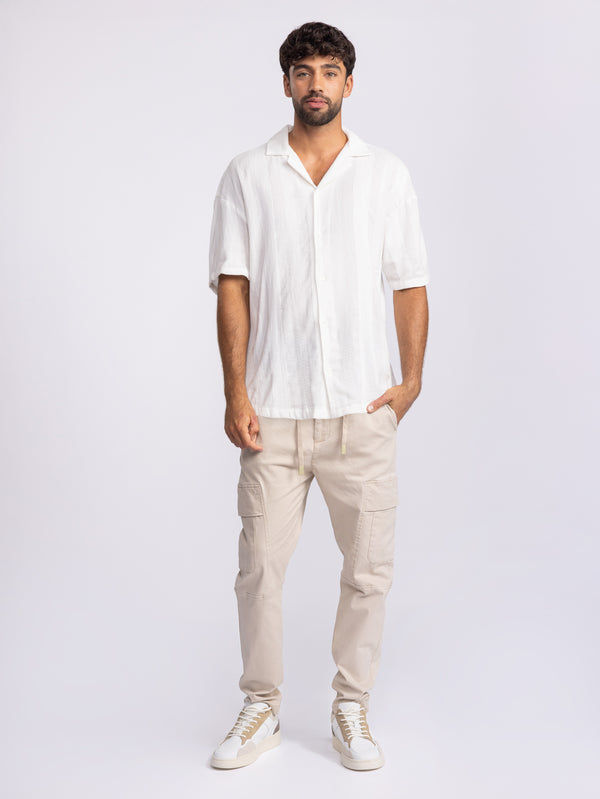 CARGO WOVEN PANTS Stone / 48