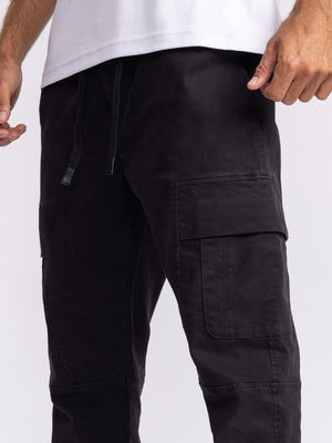 CARGO WOVEN PANTS Black / 48