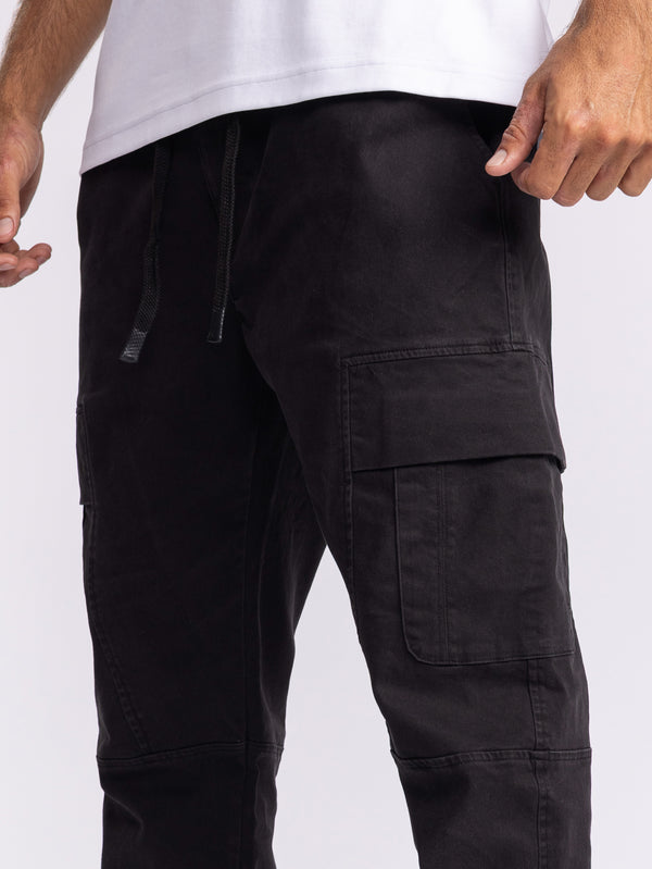 CARGO WOVEN PANTS Black / 48