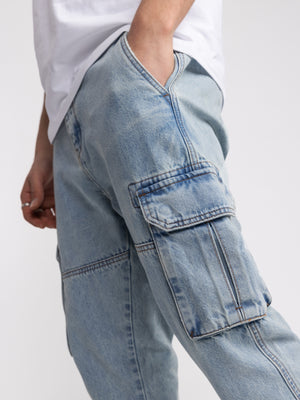 CARGO WOVEN PANTS Blue / 46