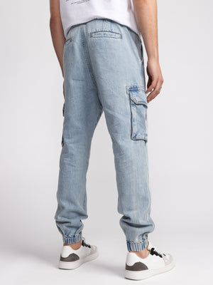 CARGO WOVEN PANTS Blue / 46