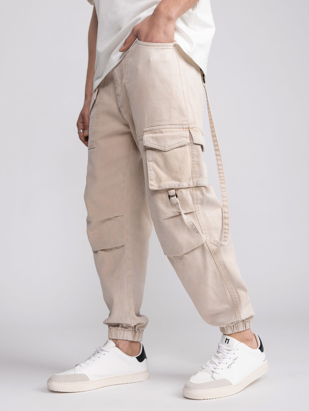 CARGO WOVEN PANTS Beige / 46