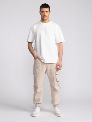 CARGO WOVEN PANTS Beige / 46
