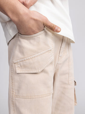 CARGO WOVEN PANTS Beige / 46
