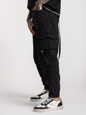 CARGO WOVEN PANTS Scrubbed Black / 46