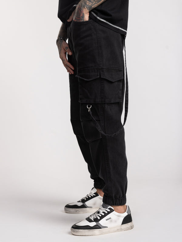 CARGO WOVEN PANTS Scrubbed Black / 46
