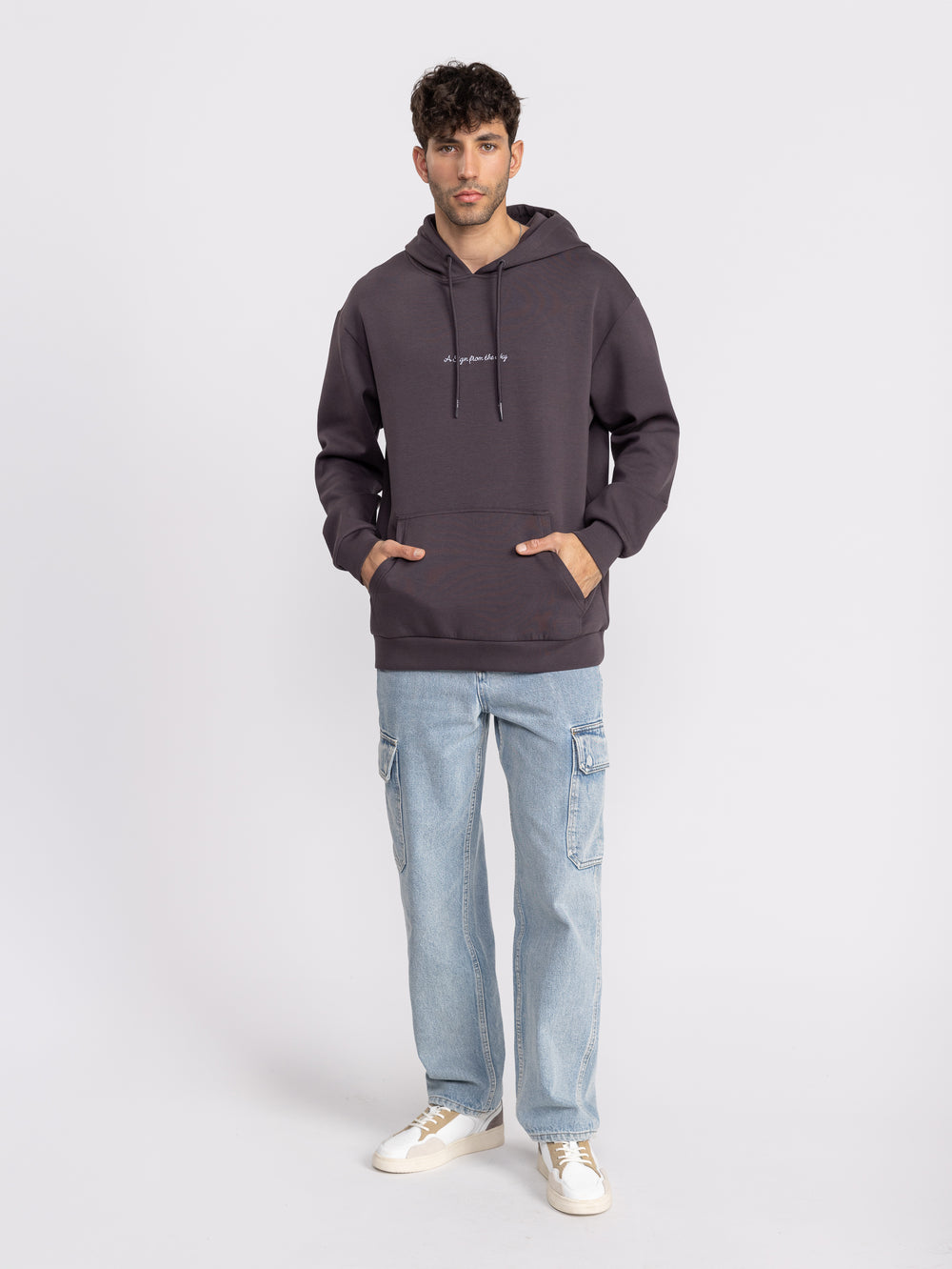 FASHION HOODIE Dark Smoky Purple / XXS