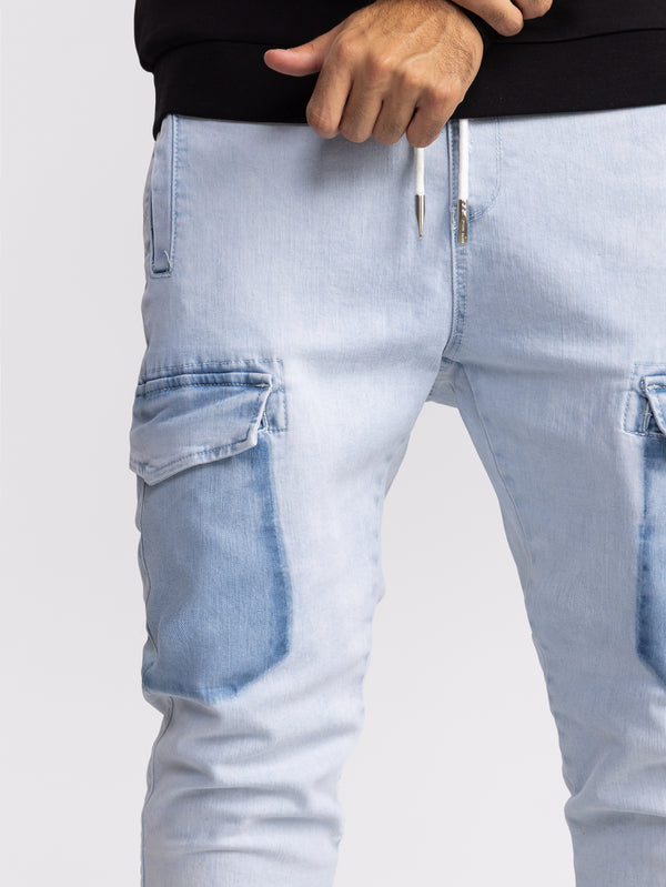 CARGO WOVEN PANTS Light Blue / 48