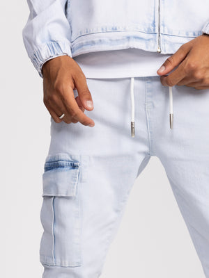 CARGO WOVEN PANTS Light Blue / 48
