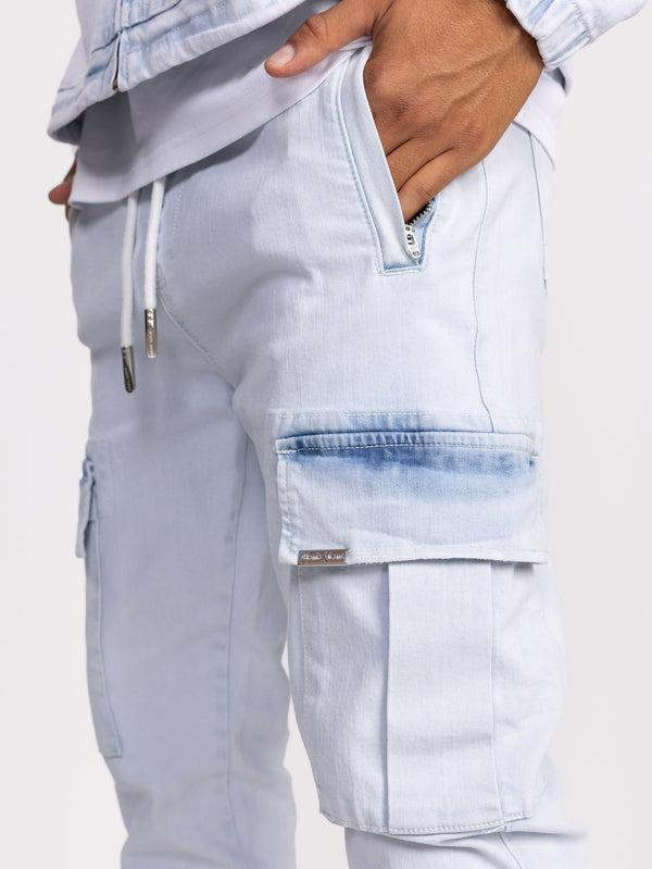 CARGO WOVEN PANTS Light Blue / 48