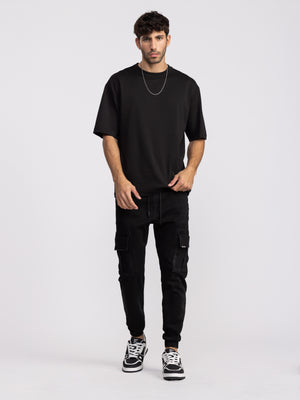 CARGO WOVEN PANTS Black / 48