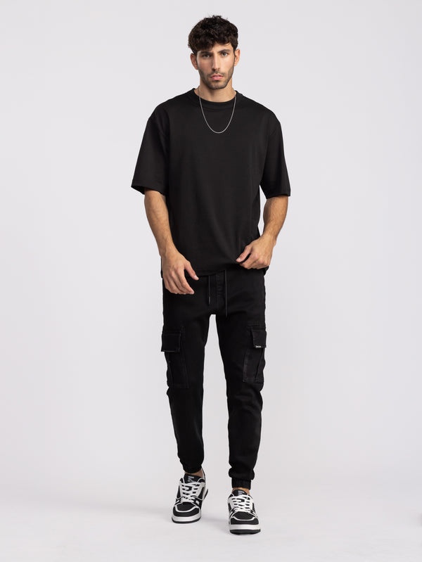 CARGO WOVEN PANTS Black / 48