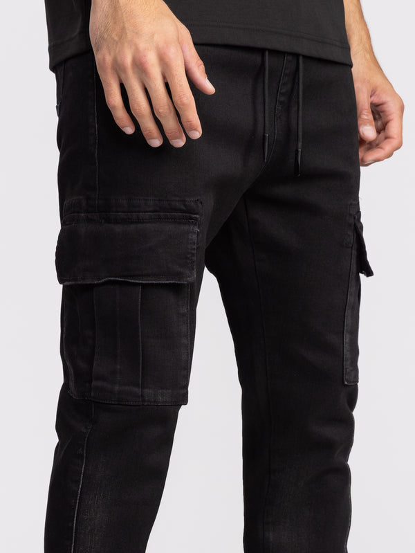 CARGO WOVEN PANTS Black / 48