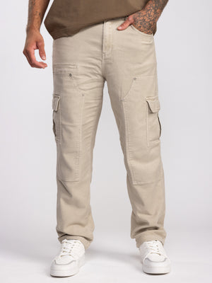 CARGO WOVEN PANTS Stone / 48