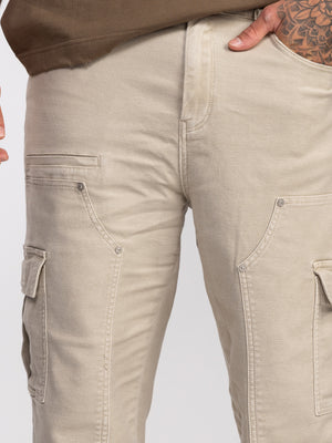 CARGO WOVEN PANTS Stone / 48