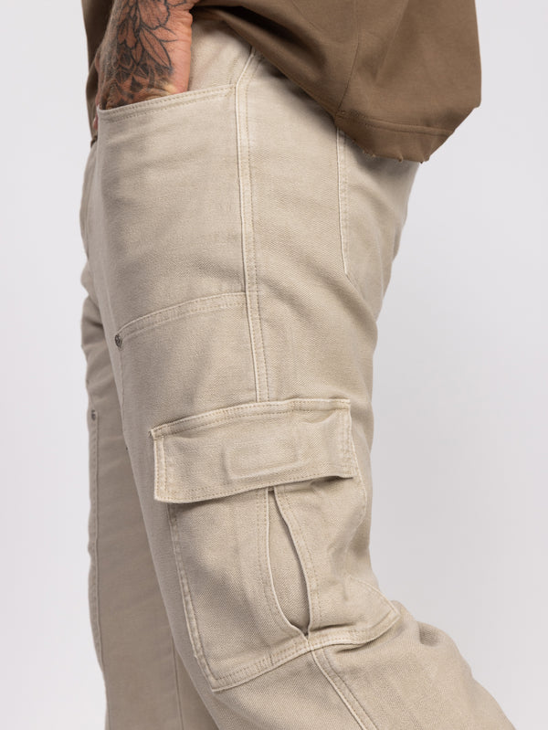CARGO WOVEN PANTS Stone / 48