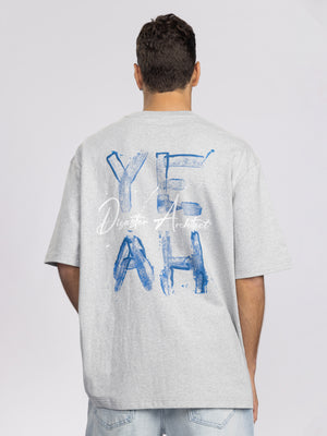 T-SHIRT OVER SIZE Grey Melange / XXS