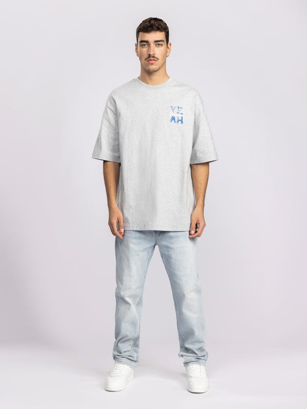 T-SHIRT OVER SIZE Grey Melange / XXS