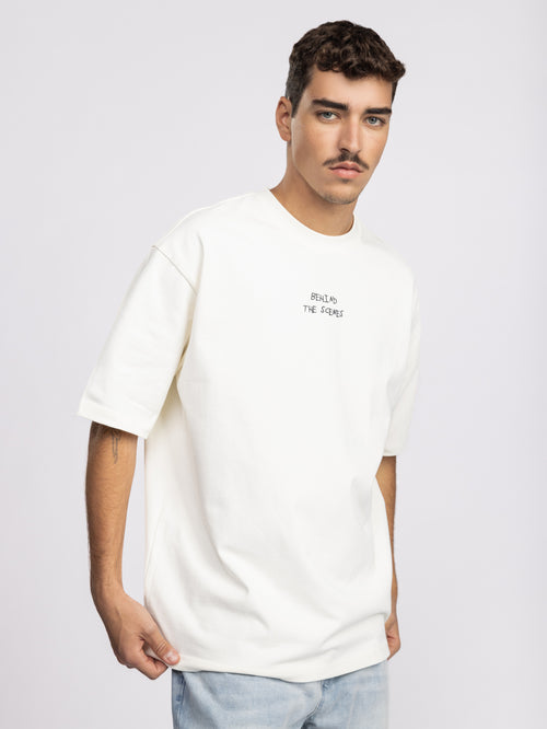 T-SHIRT OVER SIZE Cream / XXS