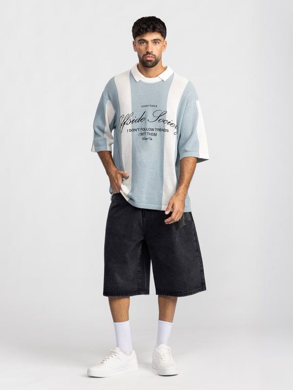 FASHION T-SHIRT Blue-White Stripe / XXS