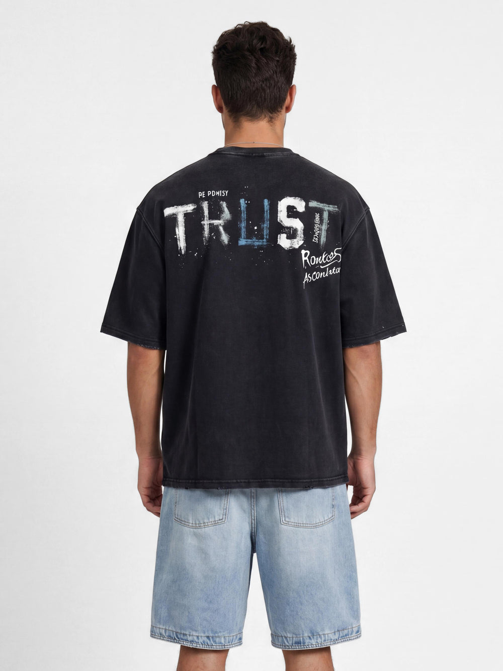 T-SHIRT OVER SIZE Scrubbed Black / XXS