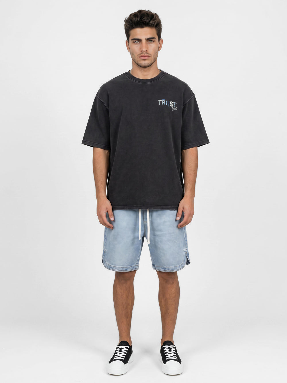 T-SHIRT OVER SIZE Scrubbed Black / XXS