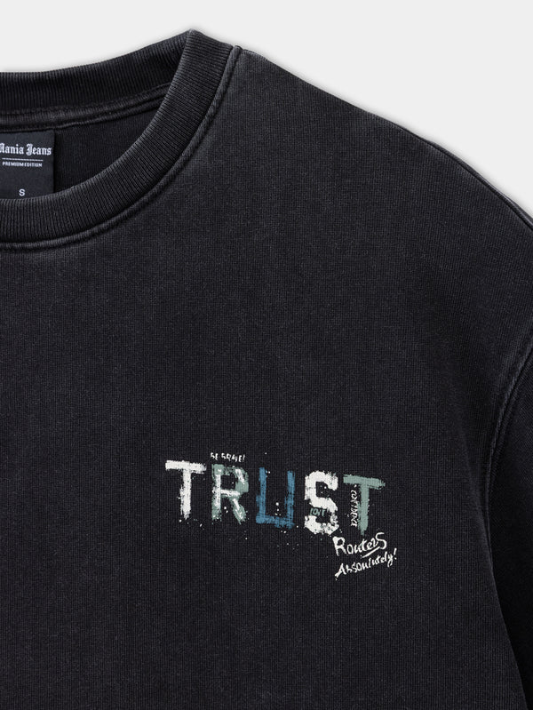 T-SHIRT OVER SIZE Scrubbed Black / XXS