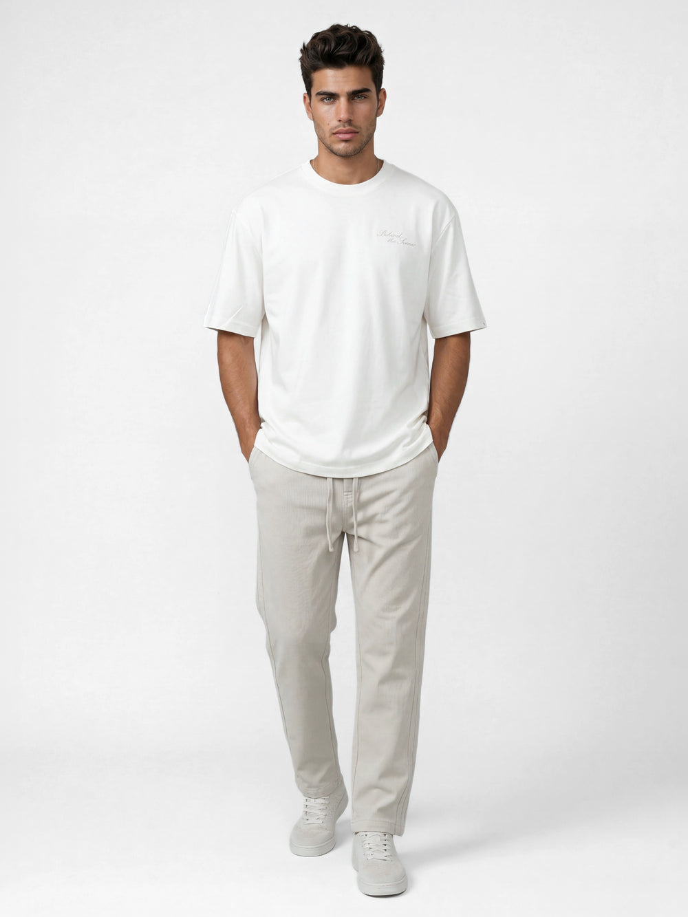 WOVEN PANTS Cream / 46
