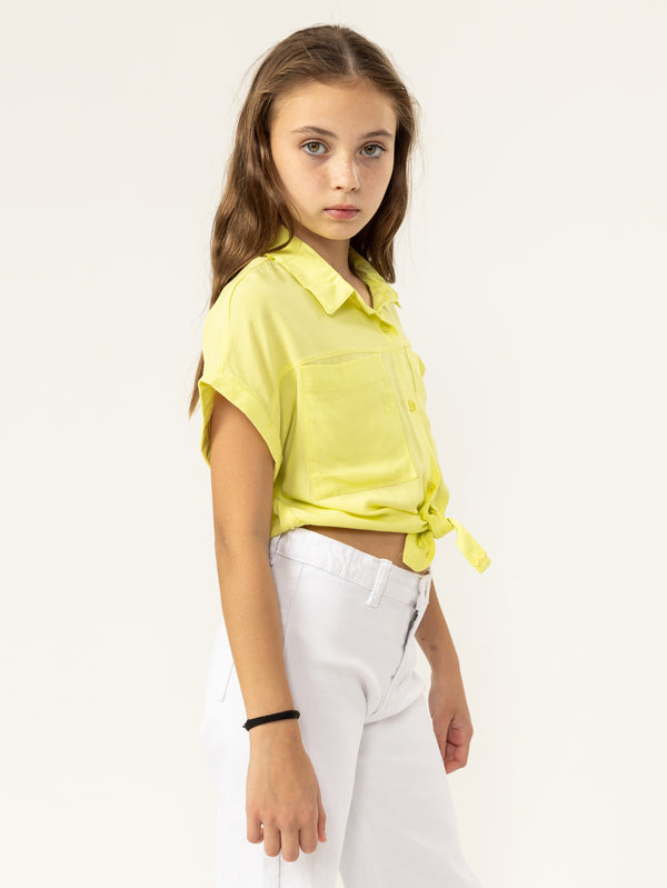 FASHION BUTTONNED SHIRTS Neon Yellow / 14