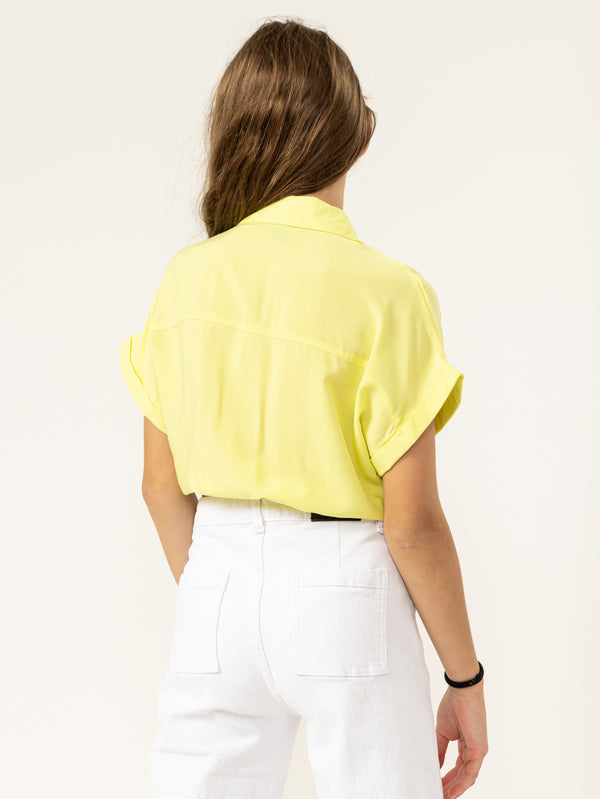 FASHION BUTTONNED SHIRTS Neon Yellow / 14