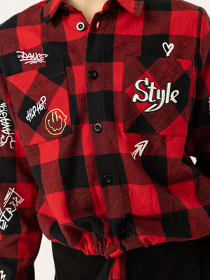 FASHION BUTTONNED SHIRTS NG Red / 14