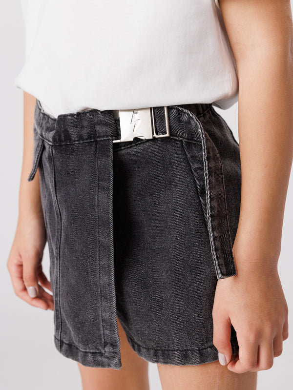 JEANS SKIRT Scrubbed Black / 14